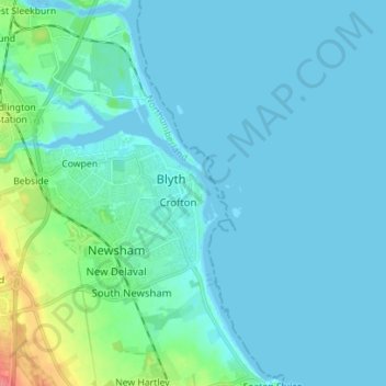 Blyth地形图、海拔、地势
