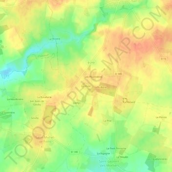 Le Vivier地形图、海拔、地势