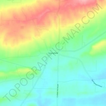 Springfield地形图、海拔、地势