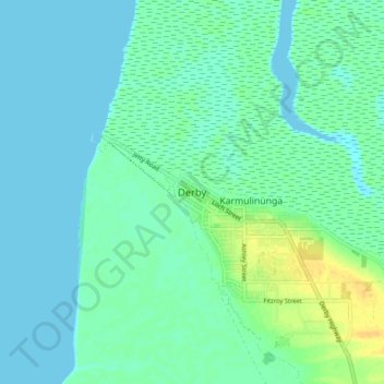 Derby地形图、海拔、地势