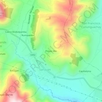 Pisicaz Alto地形图、海拔、地势