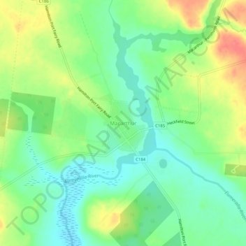 Macarthur地形图、海拔、地势