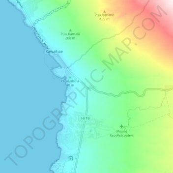 Waikui地形图、海拔、地势