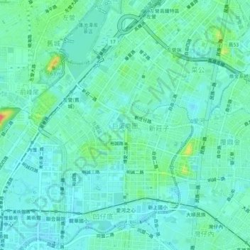 巨蛋商圈地形图、海拔、地势