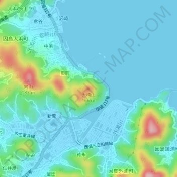 大楠山地形图、海拔、地势