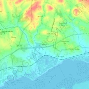 Marim地形图、海拔、地势