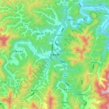 琉璃庙镇地形图、海拔、地势