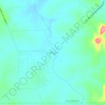 Cedere I地形图、海拔、地势
