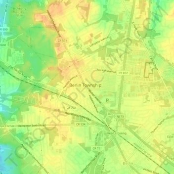 West Berlin地形图、海拔、地势