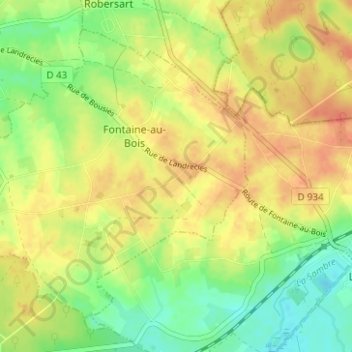Les Lignes地形图、海拔、地势