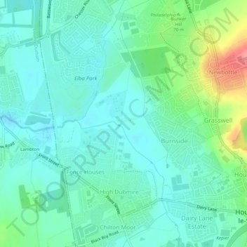 Sedgeletch地形图、海拔、地势