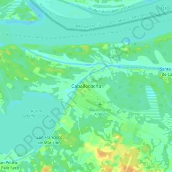 Caballococha地形图、海拔、地势