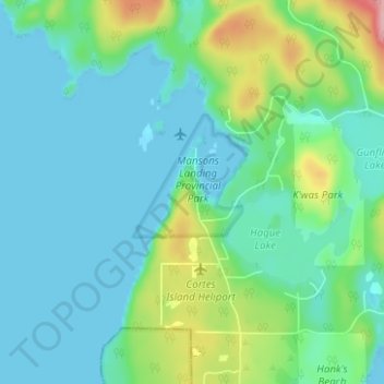 Mansons Landing地形图、海拔、地势