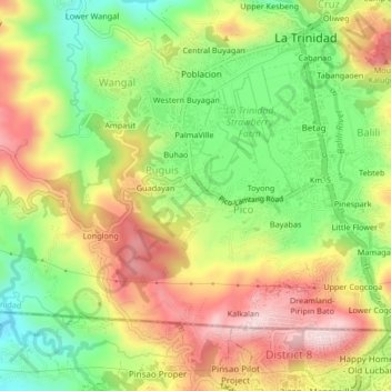 Wayside地形图、海拔、地势