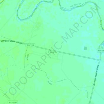 Carata地形图、海拔、地势