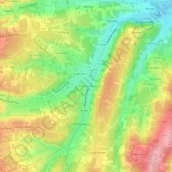 Le Petit Passeloup地形图、海拔、地势