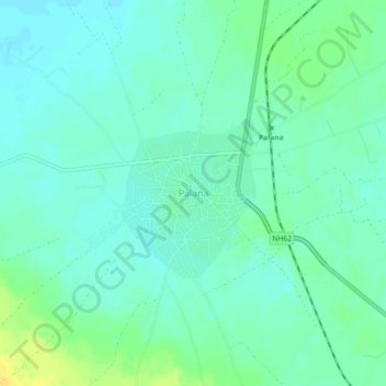 Palana地形图、海拔、地势