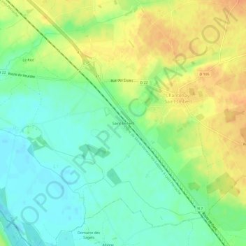 Saint-Imbert地形图、海拔、地势