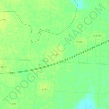 泊头村地形图、海拔、地势
