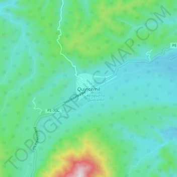 Quincemil地形图、海拔、地势