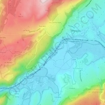 L'Éboulement地形图、海拔、地势