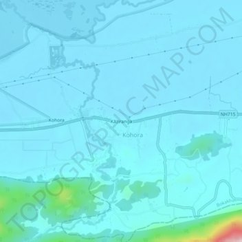 Kaziranga地形图、海拔、地势