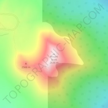 Mount Scott地形图、海拔、地势