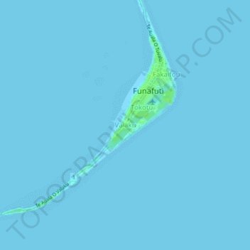 Vaiaku地形图、海拔、地势