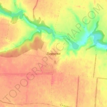 Лаврики地形图、海拔、地势
