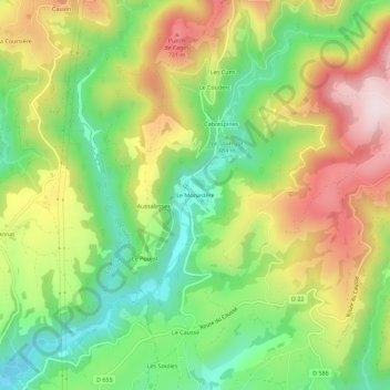 Le Monastère地形图、海拔、地势
