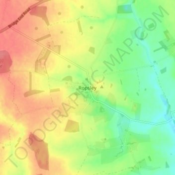 Ropsley地形图、海拔、地势