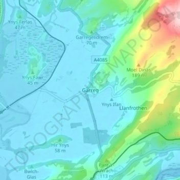 Garreg地形图、海拔、地势