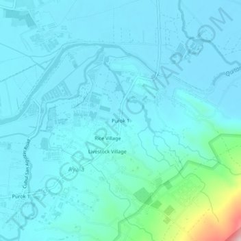 Purok 1地形图、海拔、地势