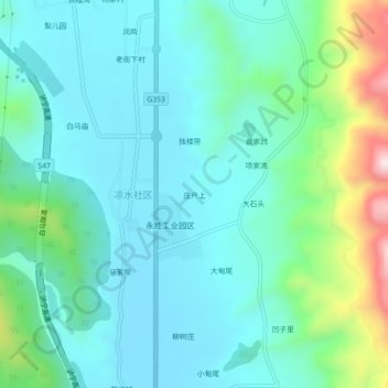 庄户上地形图、海拔、地势