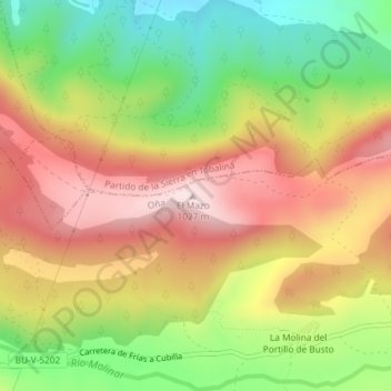 Mazo地形图、海拔、地势