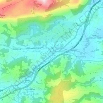 Pámanes地形图、海拔、地势