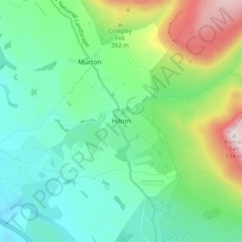 Hilton地形图、海拔、地势