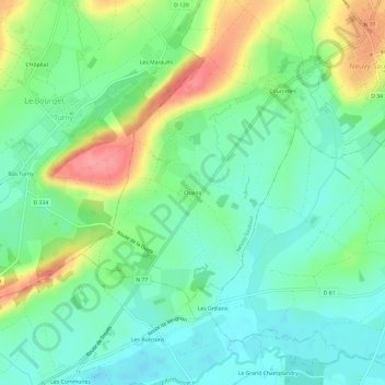 Chainq地形图、海拔、地势