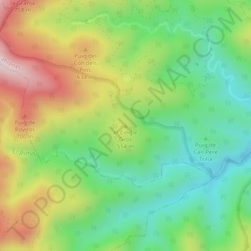 el Cingle Gros地形图、海拔、地势
