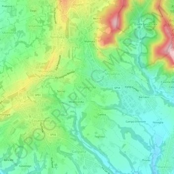 Missagliola地形图、海拔、地势