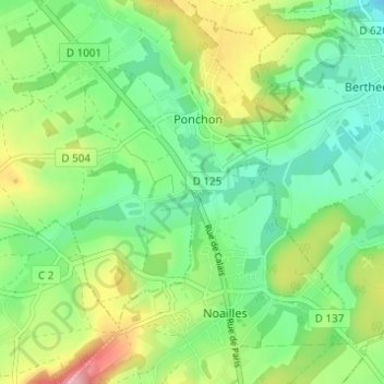 Blainville地形图、海拔、地势