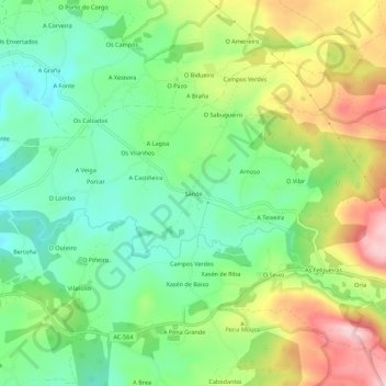 Sande地形图、海拔、地势
