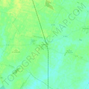 Gommiers地形图、海拔、地势