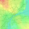 Detroit地形图、海拔、地势
