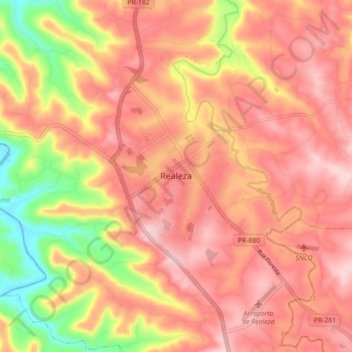 Realeza地形图、海拔、地势