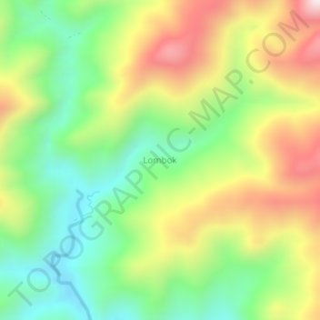 Lombok地形图、海拔、地势