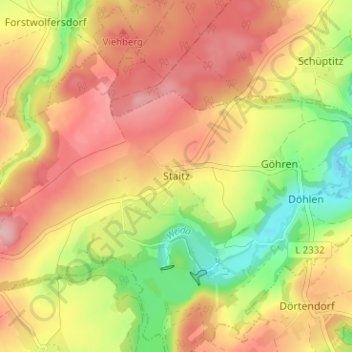 Staitz地形图、海拔、地势