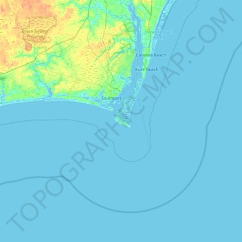 Bald Head Island地形图、海拔、地势