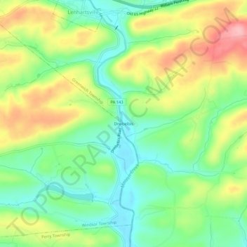 Dreibelbis地形图、海拔、地势