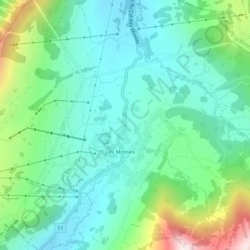 Col des Mosses地形图、海拔、地势